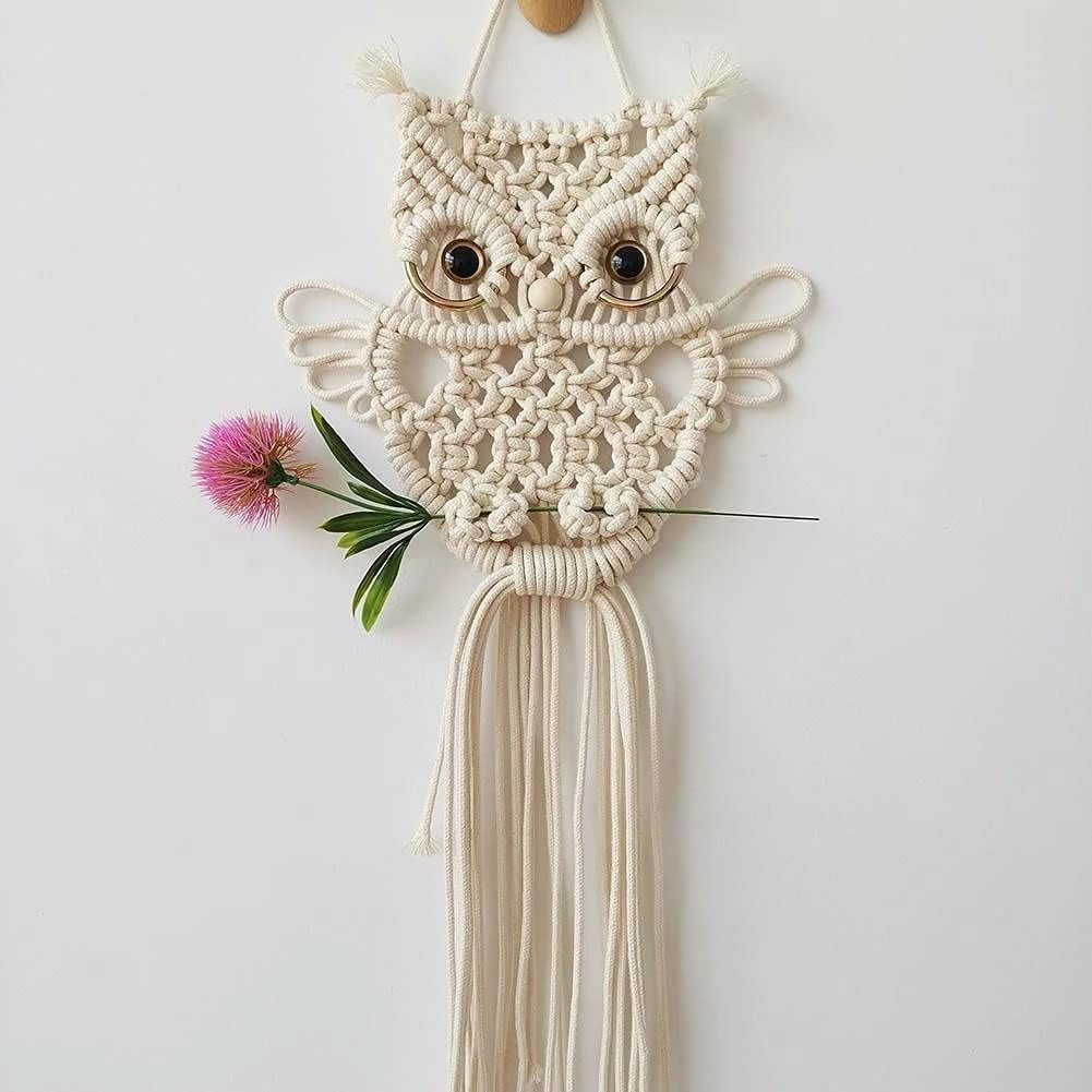 Arazzo gufo tapiseriei14decoro da muro fatto a mano in cotone Home - Accessori e Decorazioni Naty Shop Default Title