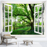 Arazzo Jungle Landscape XXL Telo per finestre Foresta Home - Accessori e Decorazioni Naty Shop 240L X 220B Cm