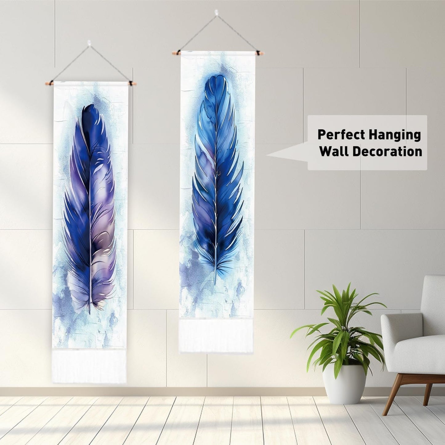 Arazzo pligreat pack tappeto di piume blu parete verticale Home - Accessori e Decorazioni Naty Shop