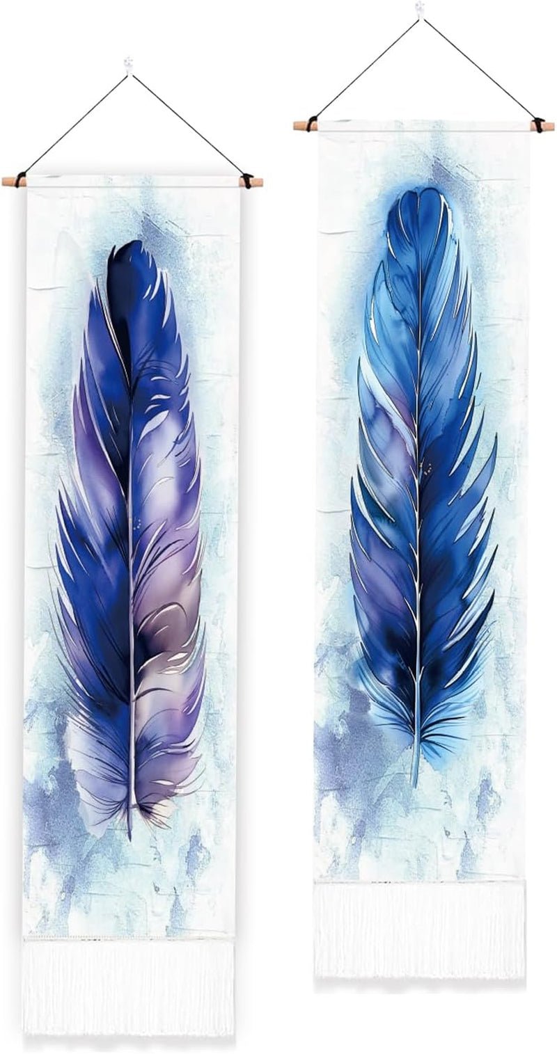 Confezione di arazzi pligreat tappeto di piume blu parete verticale Home - Accessori e decorazioni Titolo predefinito di Naty Shop