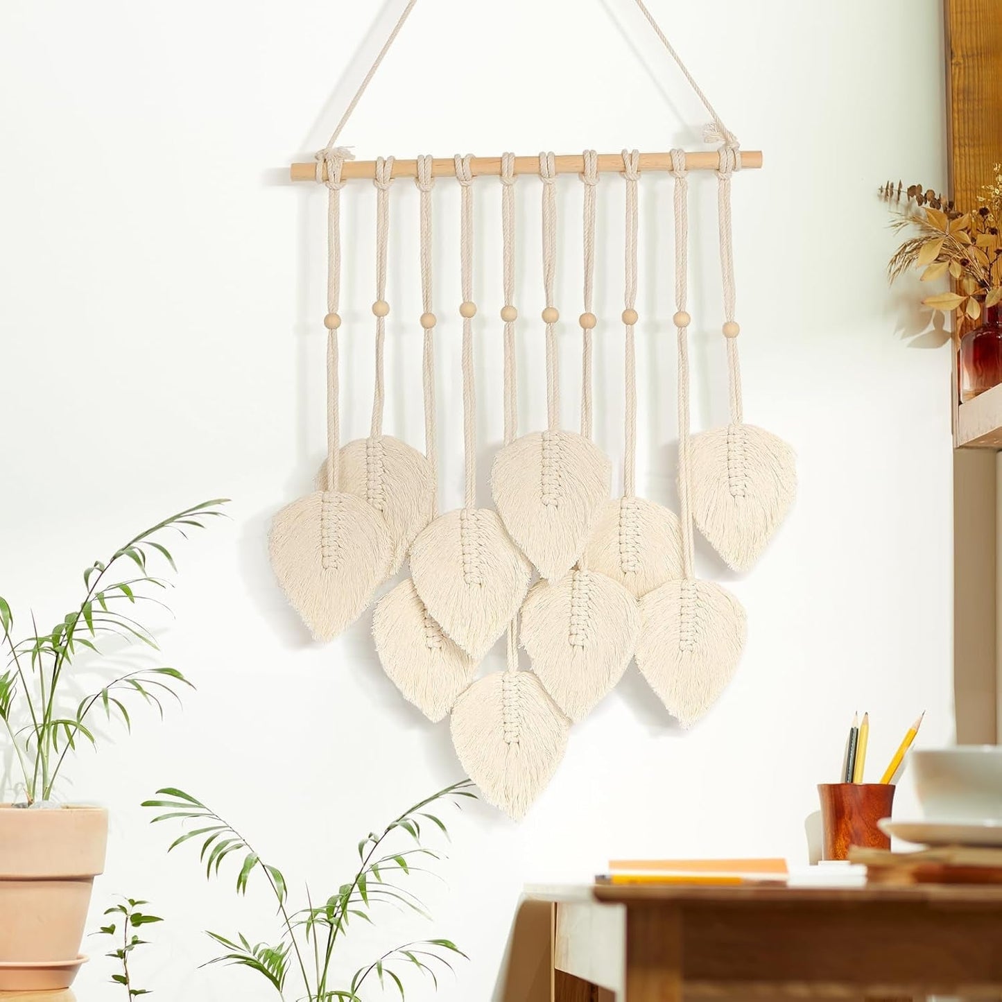 Arazzo quatre fatto a mano, ghirlanda piatta, foglie intrecciate Home - Accessori e decorazioni Naty Shop Titolo predefinito