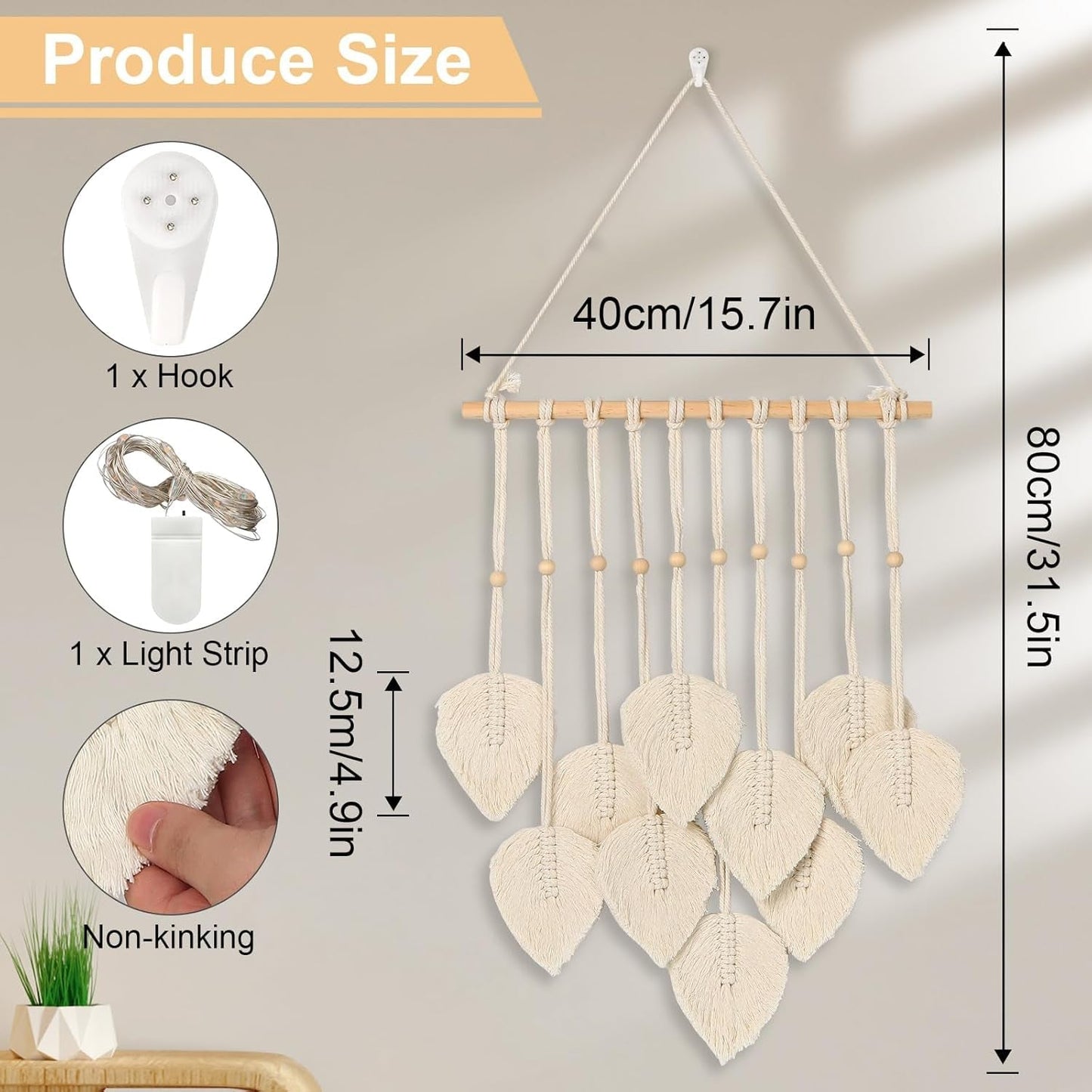 Arazzo quatre fatto a mano ghirlanda piatta foglie intrecciate Home - Accessori e Decorazioni Naty Shop