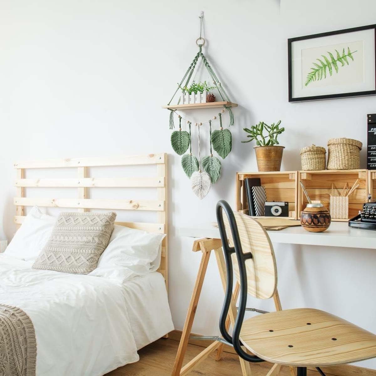 Arazzo mensola in legno ghirlanda foglie intrecciate Home - Accessori e Decorazioni Naty Shop