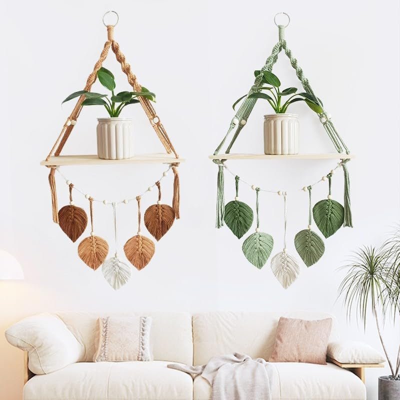 Arazzo mensola in legno ghirlanda foglie intrecciate Home - Accessori e Decorazioni Naty Shop