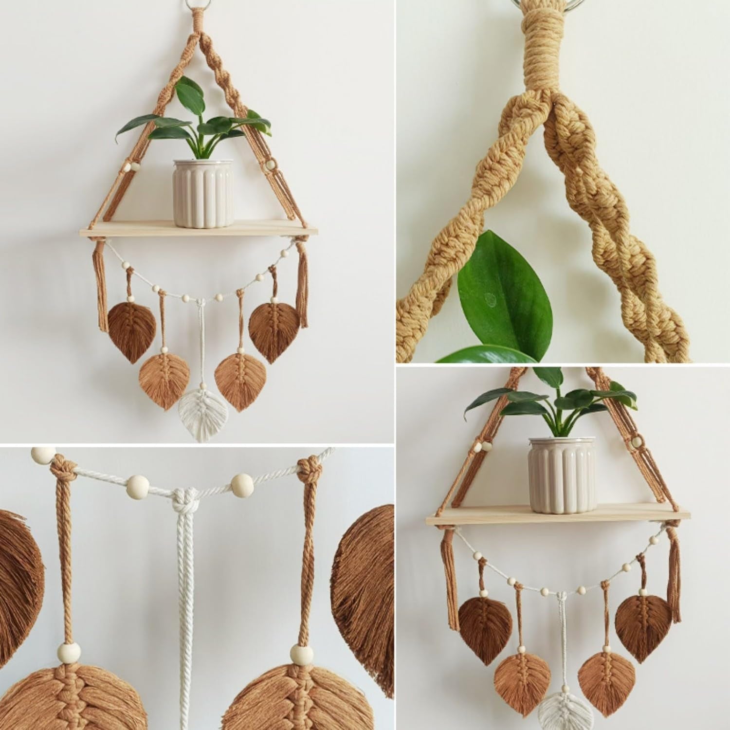 Arazzo mensola in legno ghirlanda foglie intrecciate Home - Accessori e Decorazioni Naty Shop