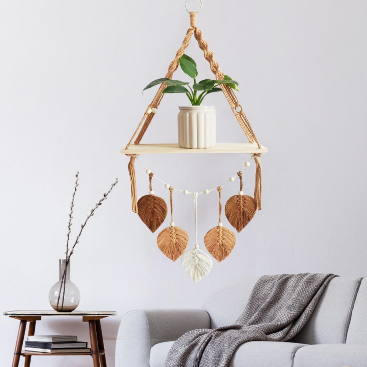 Arazzo mensola in legno ghirlanda foglie intrecciate Home - Accessori e Decorazioni Naty Shop