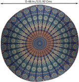 Arazzo rotondo pavone mandala centimetri tondo hippie davanti Home - Accessori e Decorazioni Naty Shop