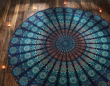 Arazzo rotondo pavone mandala centimetri tondo hippie davanti Home - Accessori e Decorazioni Naty Shop