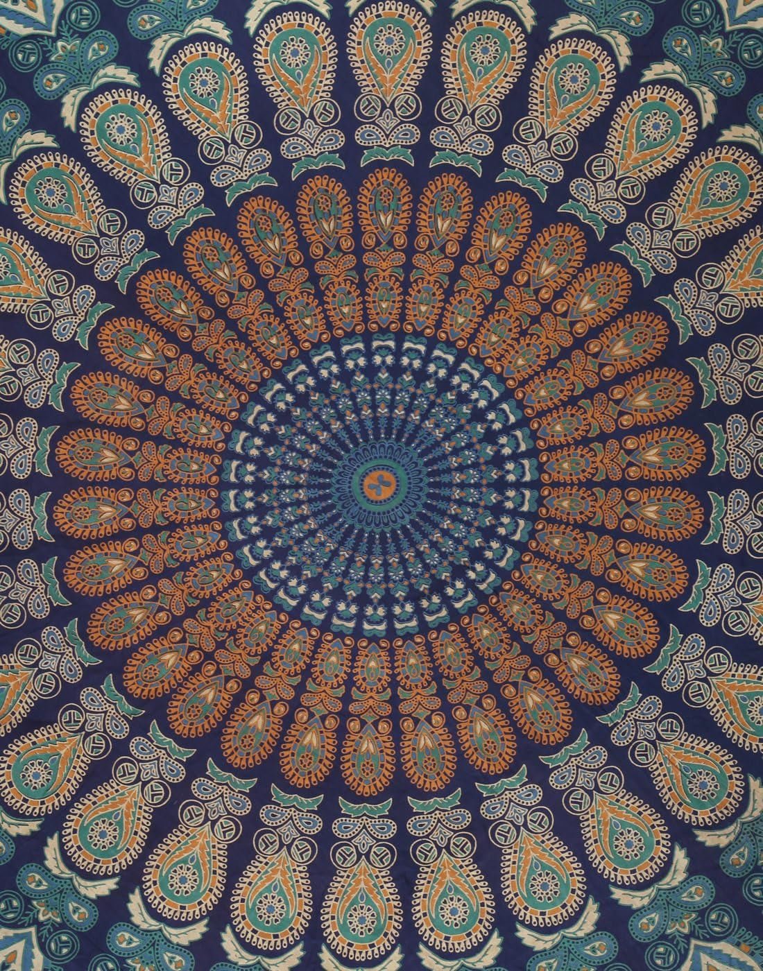 Arazzo rotondo pavone mandala centimetri tondo hippie davanti Home - Accessori e Decorazioni Naty Shop
