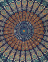 Arazzo rotondo pavone mandala centimetri tondo hippie davanti Home - Accessori e Decorazioni Naty Shop