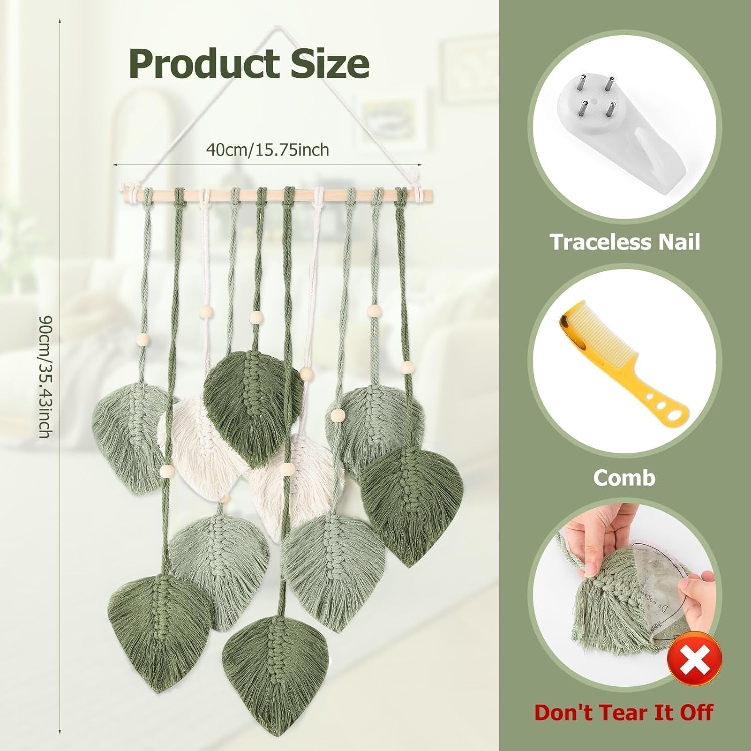 Decorazione per finestra stile Arazzo 40 cm verde Casa - Accessori e Decorazioni Naty Shop