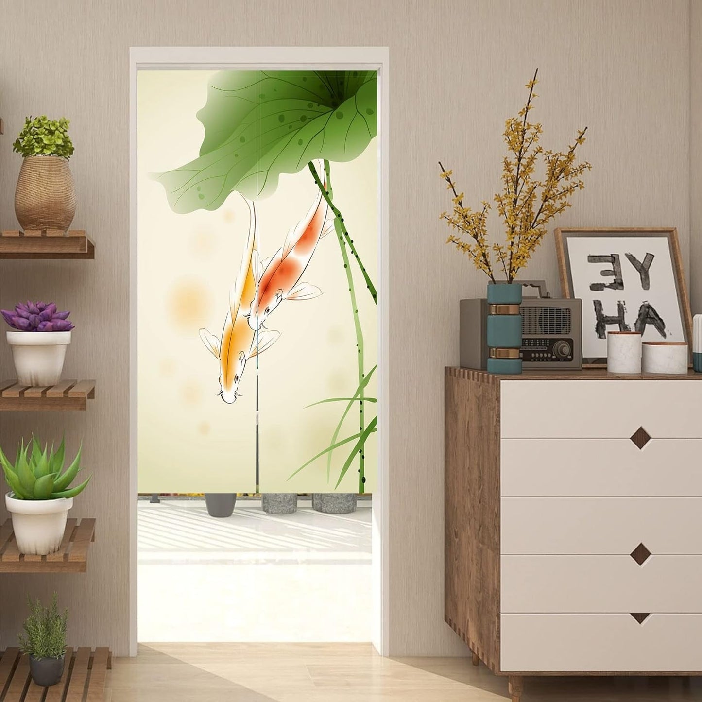 Arazzo in stile giapponese, spesso lino noren, lungo loto Casa - Accessori e Decorazioni Naty Shop