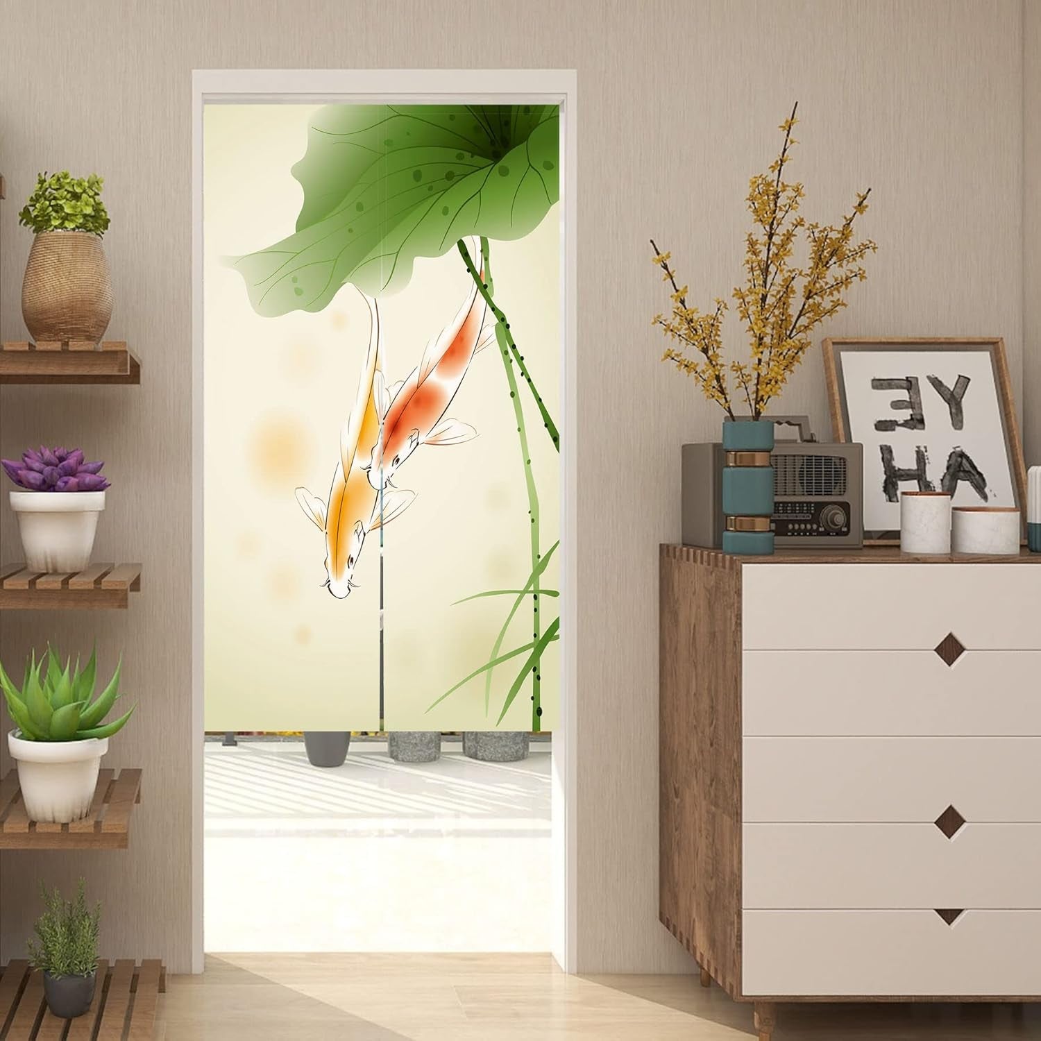Arazzo in stile giapponese, spesso lino noren, lungo loto Casa - Accessori e Decorazioni Naty Shop