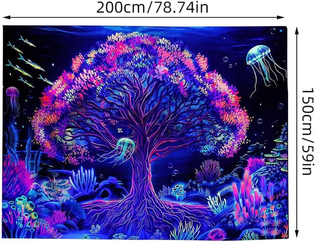 Arazzo suaywo psichedelico fluorescente albero della vita Home - Accessori e Decorazioni Naty Shop