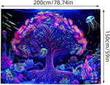 Arazzo suaywo psichedelico fluorescente albero della vita Home - Accessori e Decorazioni Naty Shop