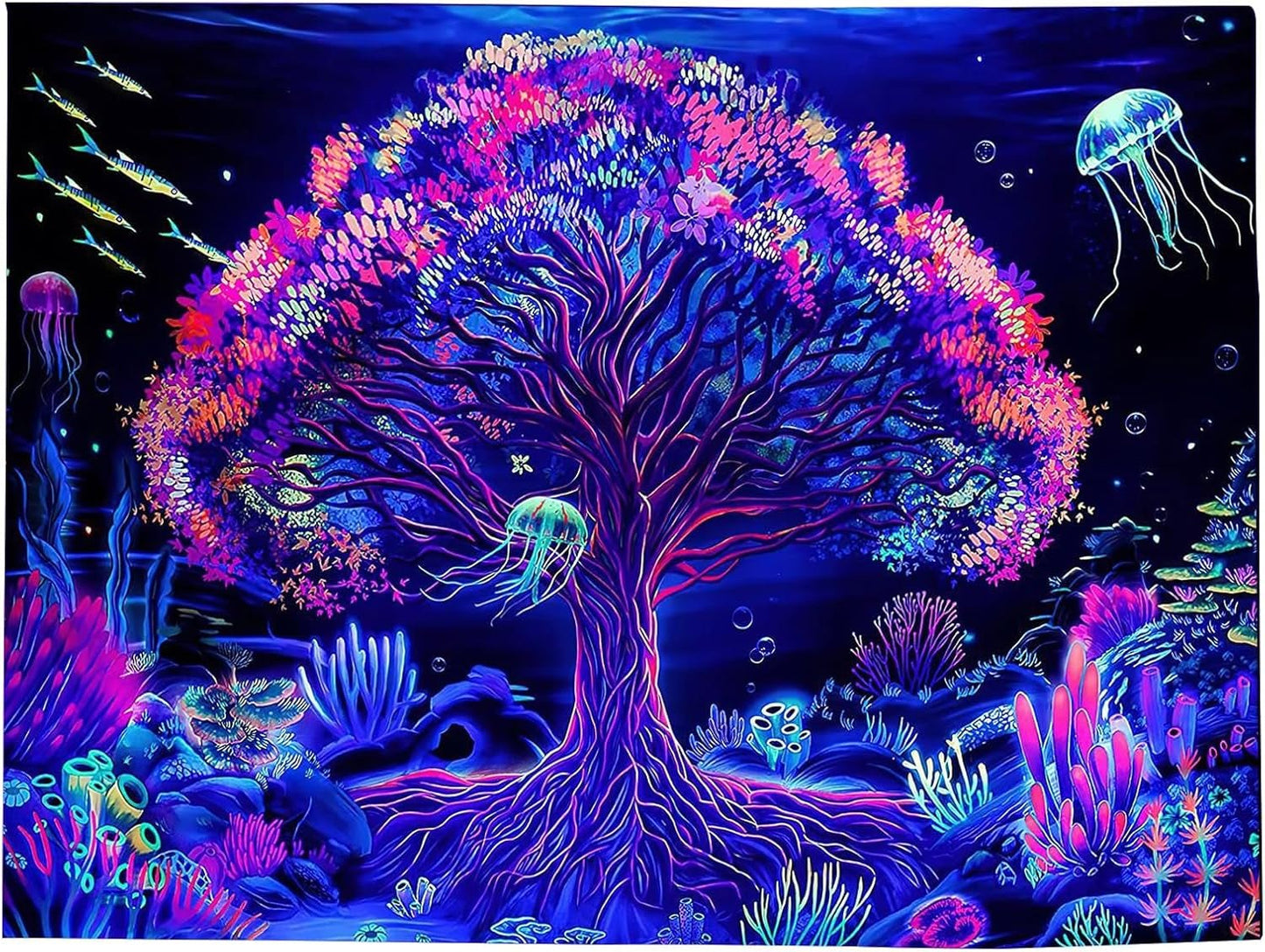 Tapestry suaywo psychedelic fluorescent tree life camera Home - Accessori e Decorazioni Naty Shop Titolo predefinito