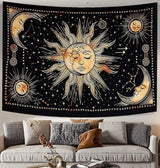 Arazzo Sole Luna Stella Spirituale Estetico Arcobaleno Cotone Home - Accessori e Decorazioni Naty Shop Giallo 210L X 140B Cm