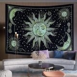 Arazzo Sole Luna Stella Spirituale Estetico Arcobaleno Cotone Home - Accessori e Decorazioni Naty Shop Greetings 150L X 137B Cm