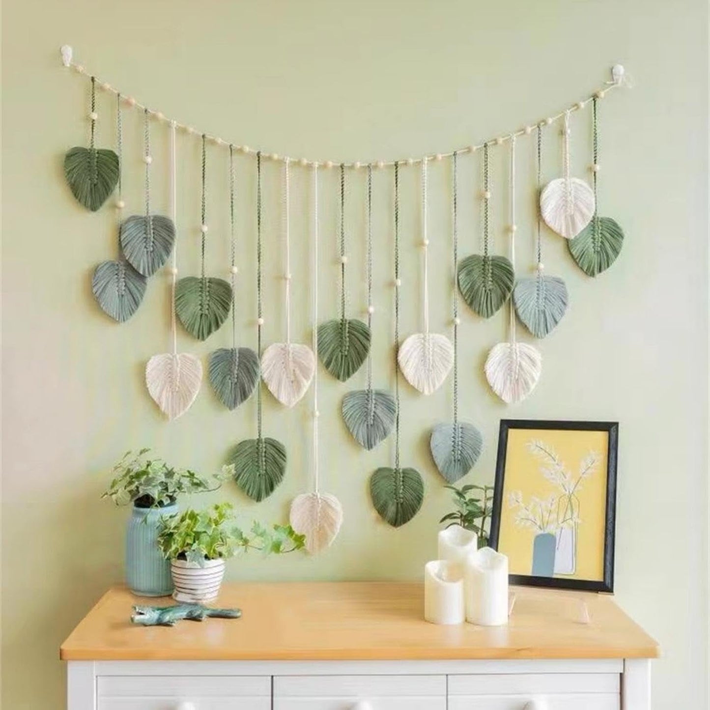 Arazzo sospensione decorazione foglie intrecciate Home - Accessori e Decorazioni Naty Shop