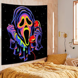 Arazzo arazzo viso horror luce nera fantasmi reattivi Home - Accessori e Decorazioni Naty Shop