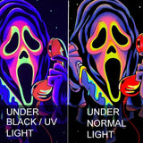 Arazzo arazzo viso horror luce nera fantasmi reattivi Home - Accessori e Decorazioni Naty Shop
