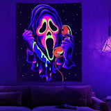 Arazzo arazzo viso horror luce nera fantasmi reattivi Home - Accessori e Decorazioni Naty Shop