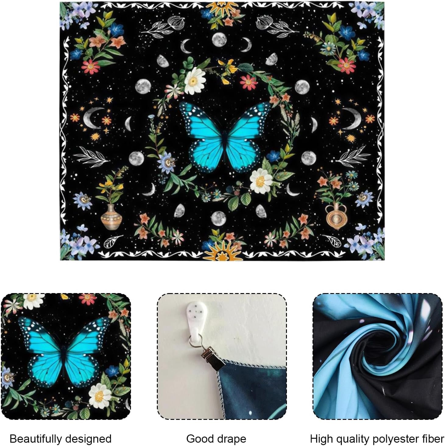 Arazzo arazzo farfalle verdi tessuto garzato Home - Accessori e Decorazioni Naty Shop