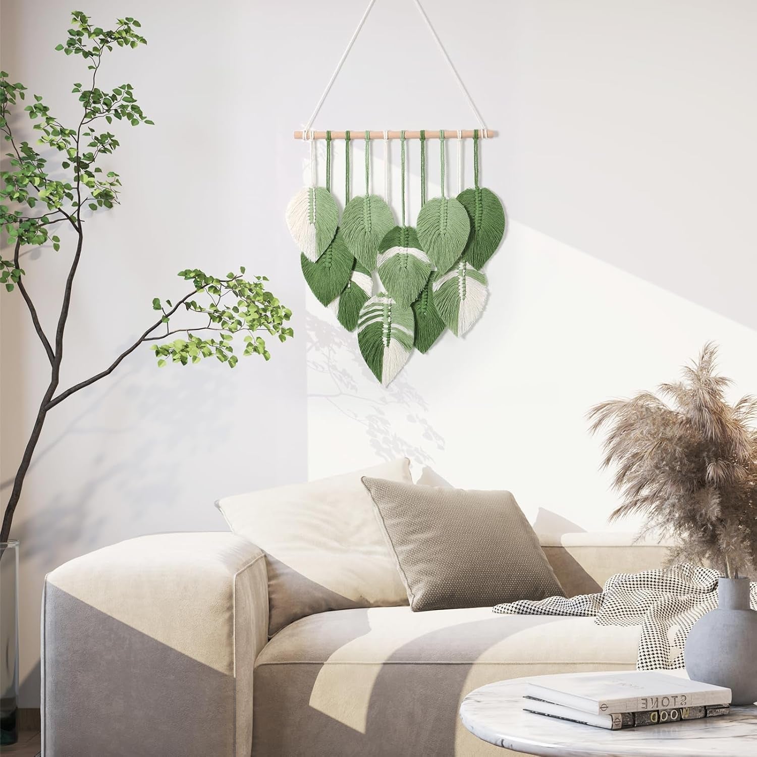 Arazzo arazzo foglie verdi intrecciate a mano Home - Accessori e Decorazioni Naty Shop