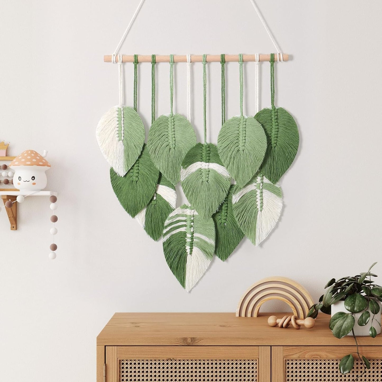 Arazzo arazzo foglie verdi intrecciate a mano Home - Accessori e Decorazioni Naty Shop