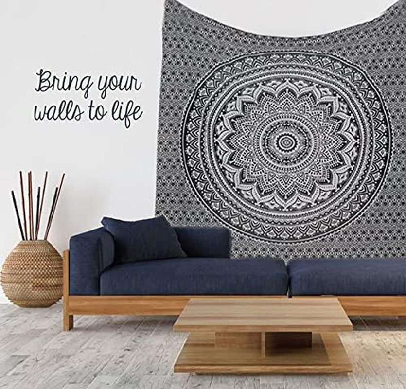 Arazzo arazzo mandala grigio nero telo da parete Home - Accessori e Decorazioni Naty Shop