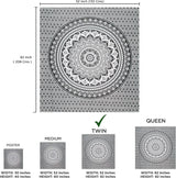 Arazzo arazzo mandala grigio nero telo da parete Home - Accessori e Decorazioni Naty Shop