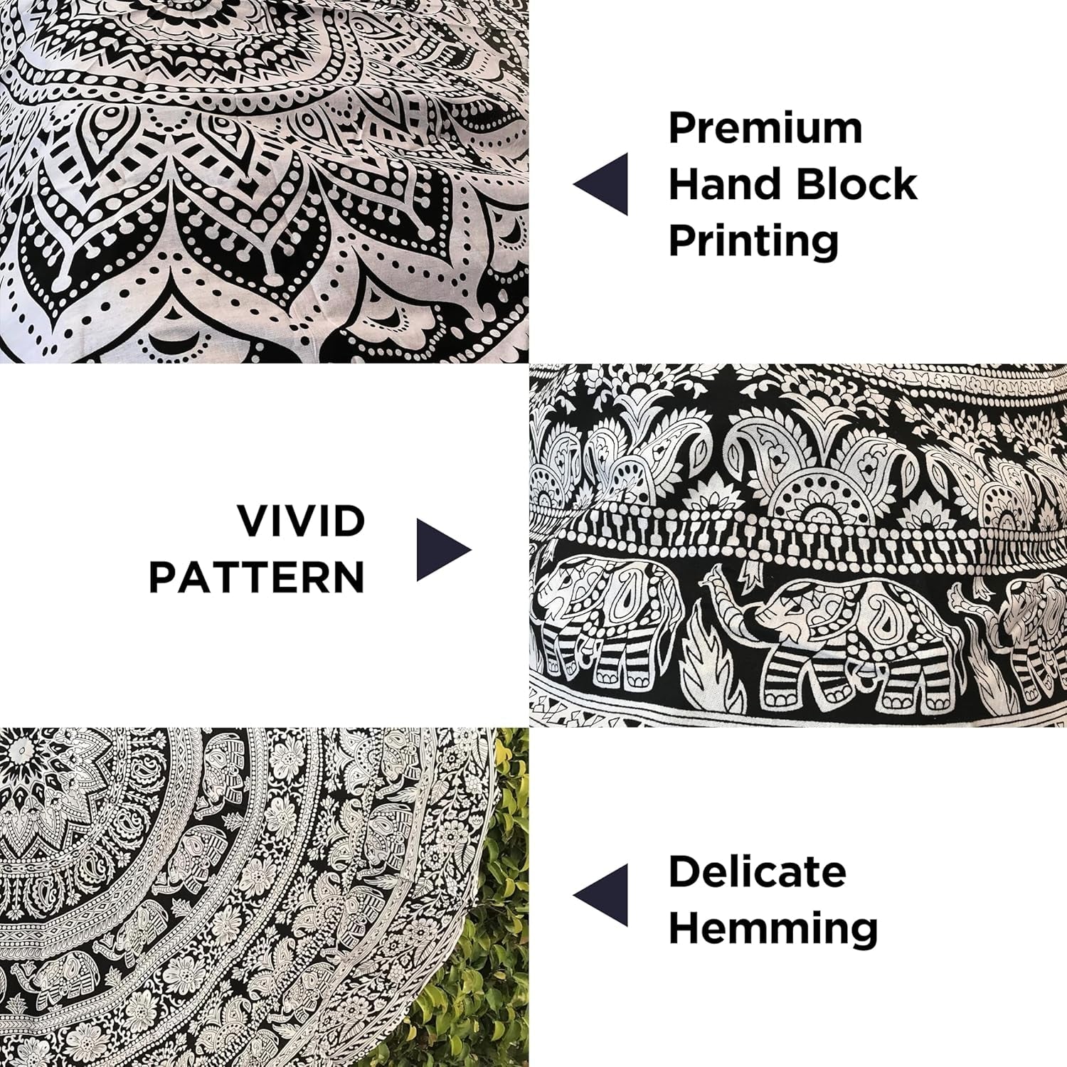 Arazzo arazzo mandala grigio nero telo da parete Home - Accessori e Decorazioni Naty Shop