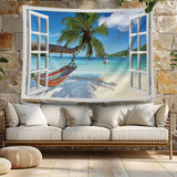 Arazzo Ulticool Vista Spiaggia Mare Palma Amaca Home - Accessori e Decorazioni Naty Shop