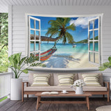 Arazzo Ulticool Vista Spiaggia Mare Palma Amaca Home - Accessori e Decorazioni Naty Shop