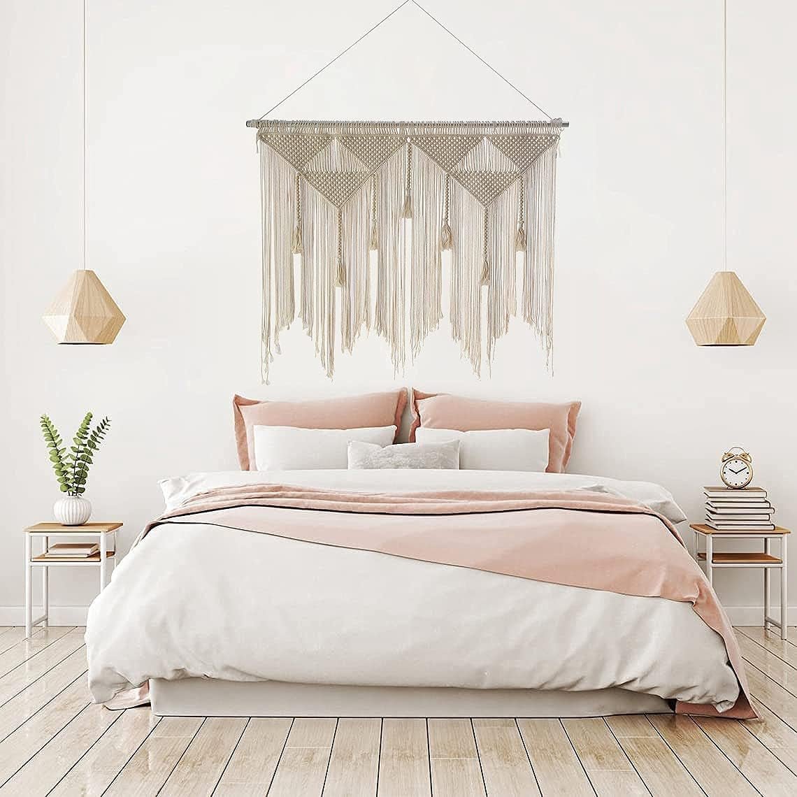 Porta in tessuto beige, arazzo, nappa, camera da letto, balcone. Casa - Accessori e decorazioni Naty Shop