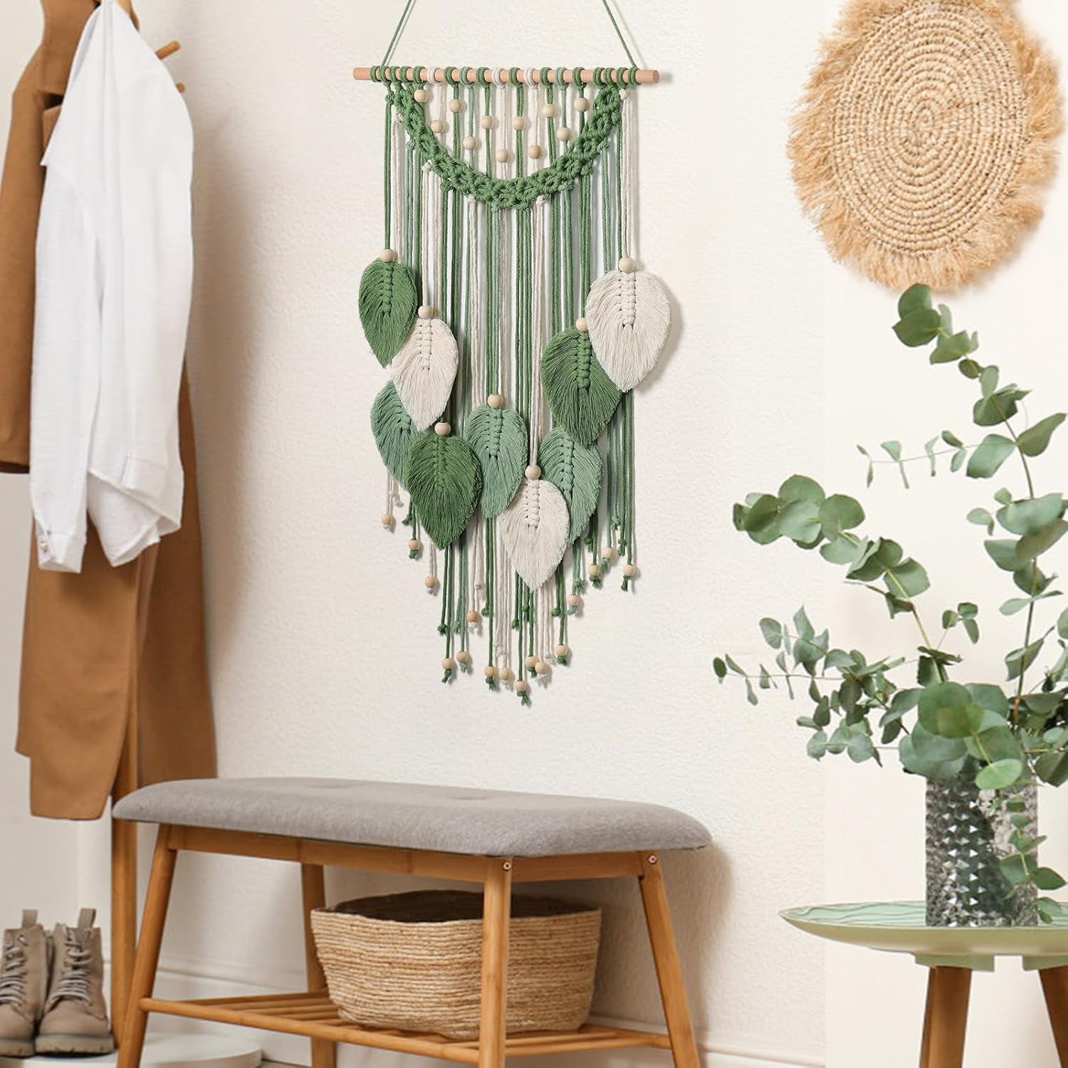 Arazzo weldomcor arazzo piccolo commercio perline foglie di legno Home - Accessori e Decorazioni Naty Shop