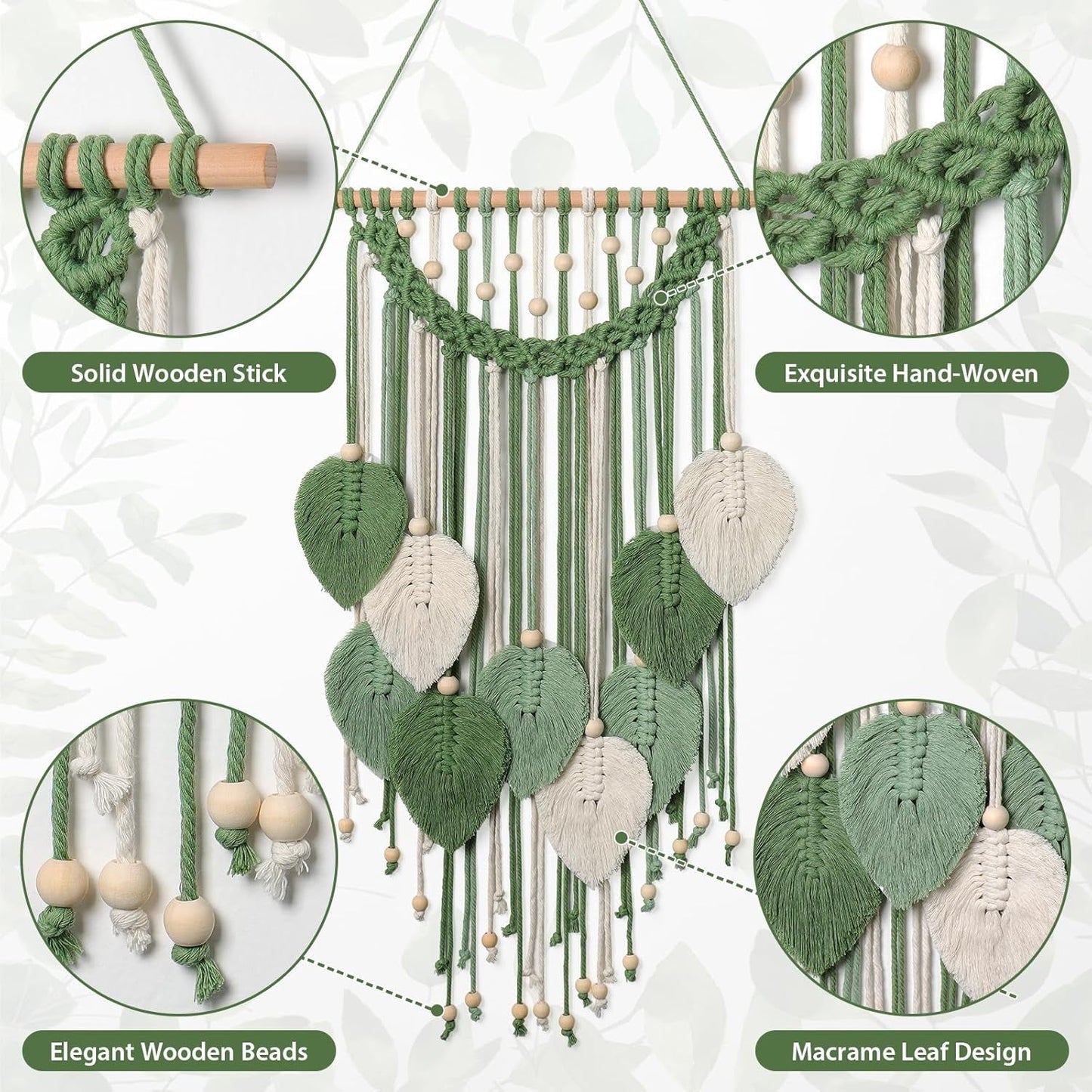 Arazzo weldomcor arazzo piccolo commercio perline foglie di legno Home - Accessori e Decorazioni Naty Shop