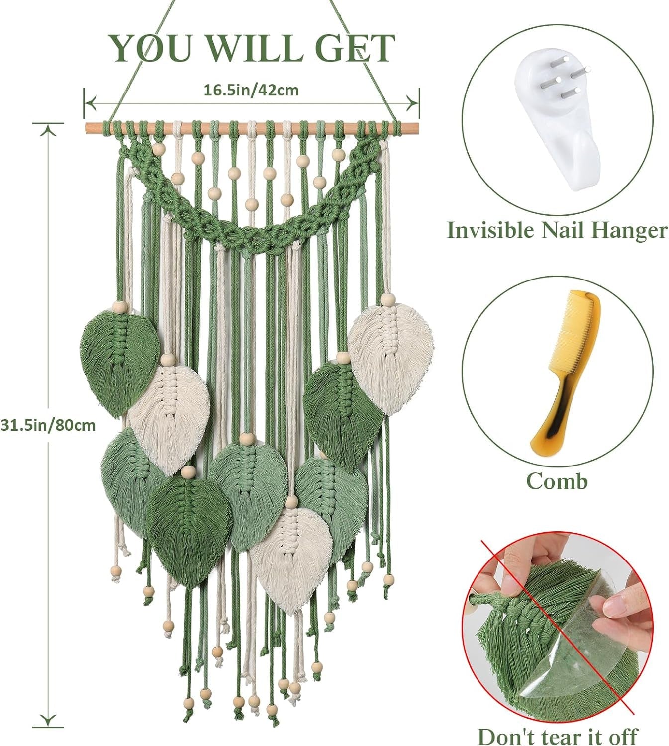 Arazzo weldomcor arazzo piccolo commercio perline foglie di legno Home - Accessori e Decorazioni Naty Shop