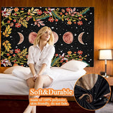 Arazzo Yisumei estetico luna fiori nero misura Home - Accessori e Decorazioni Naty Shop