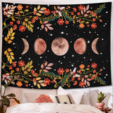 Arazzo Yisumei estetico luna fiori nero misura Home - Accessori e Decorazioni Naty Shop
