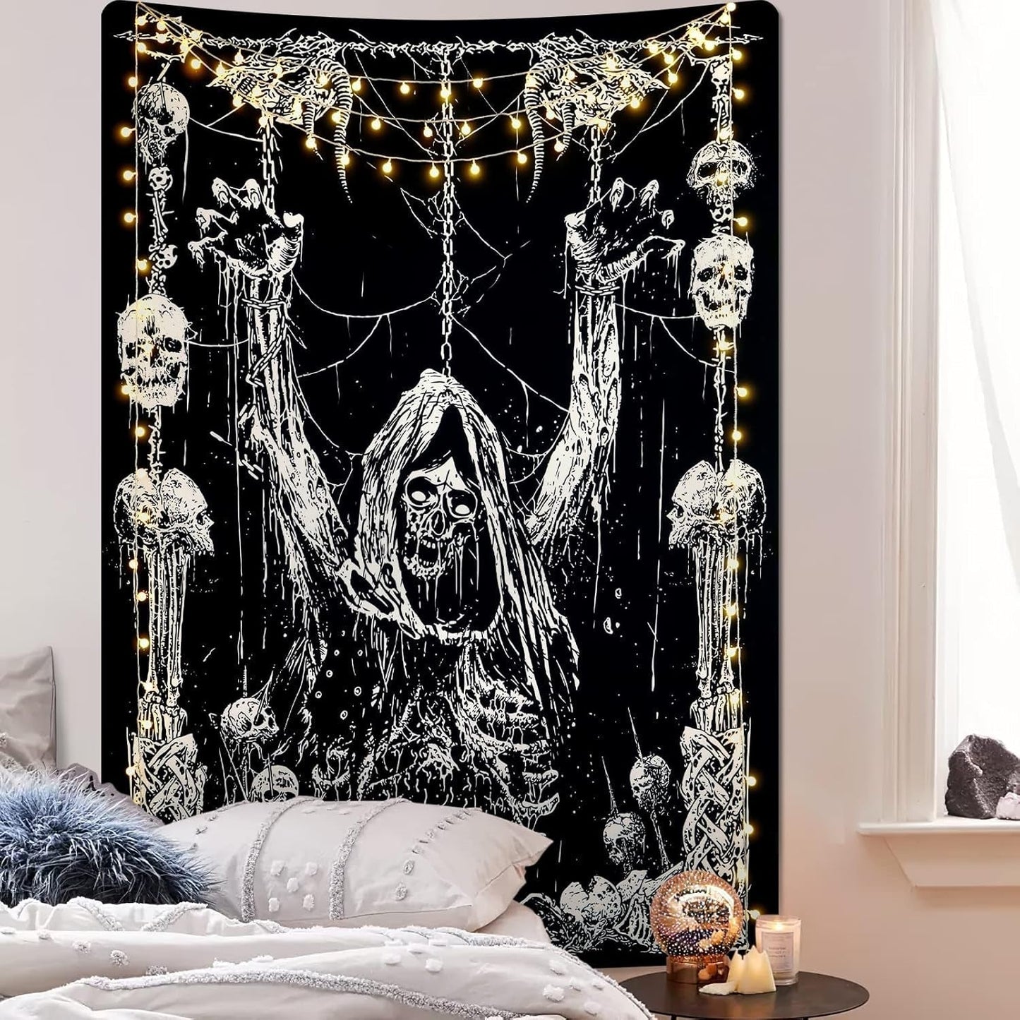 Arazzo yrendenge teschio umano nero bianco Home - Accessori e Decorazioni Naty Shop