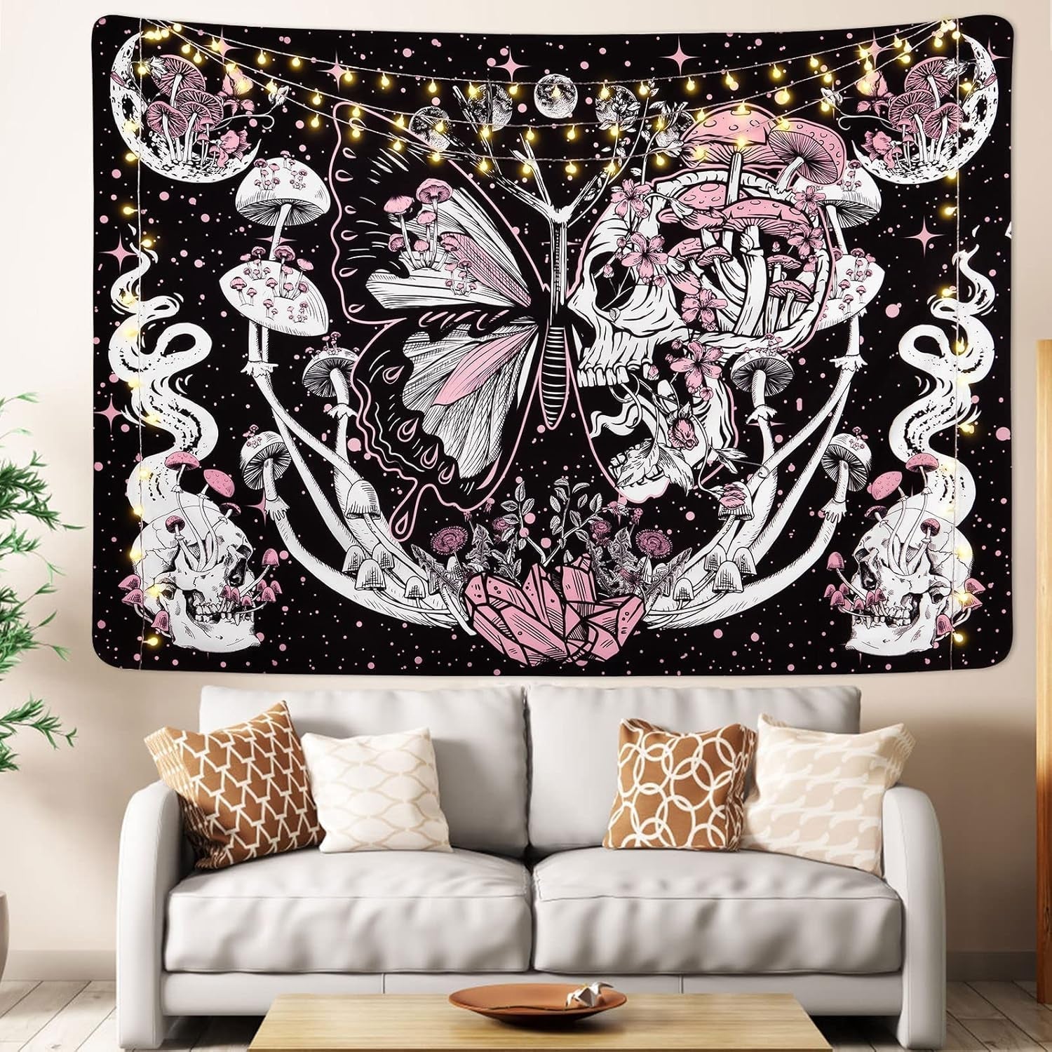 Arazzo yrendenge farfalle scheletri funghi casa stelle luna Casa - Accessori e Decorazioni Naty Shop