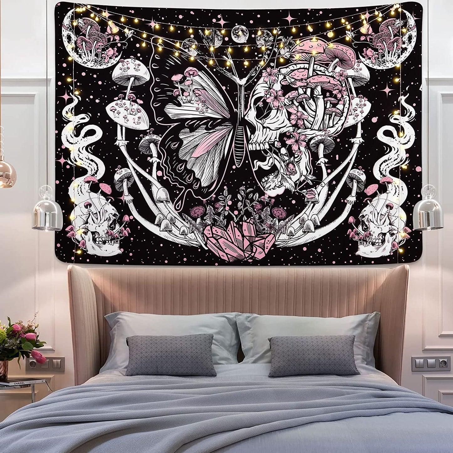Arazzo yrendenge farfalle scheletri funghi casa stelle luna Casa - Accessori e Decorazioni Naty Shop