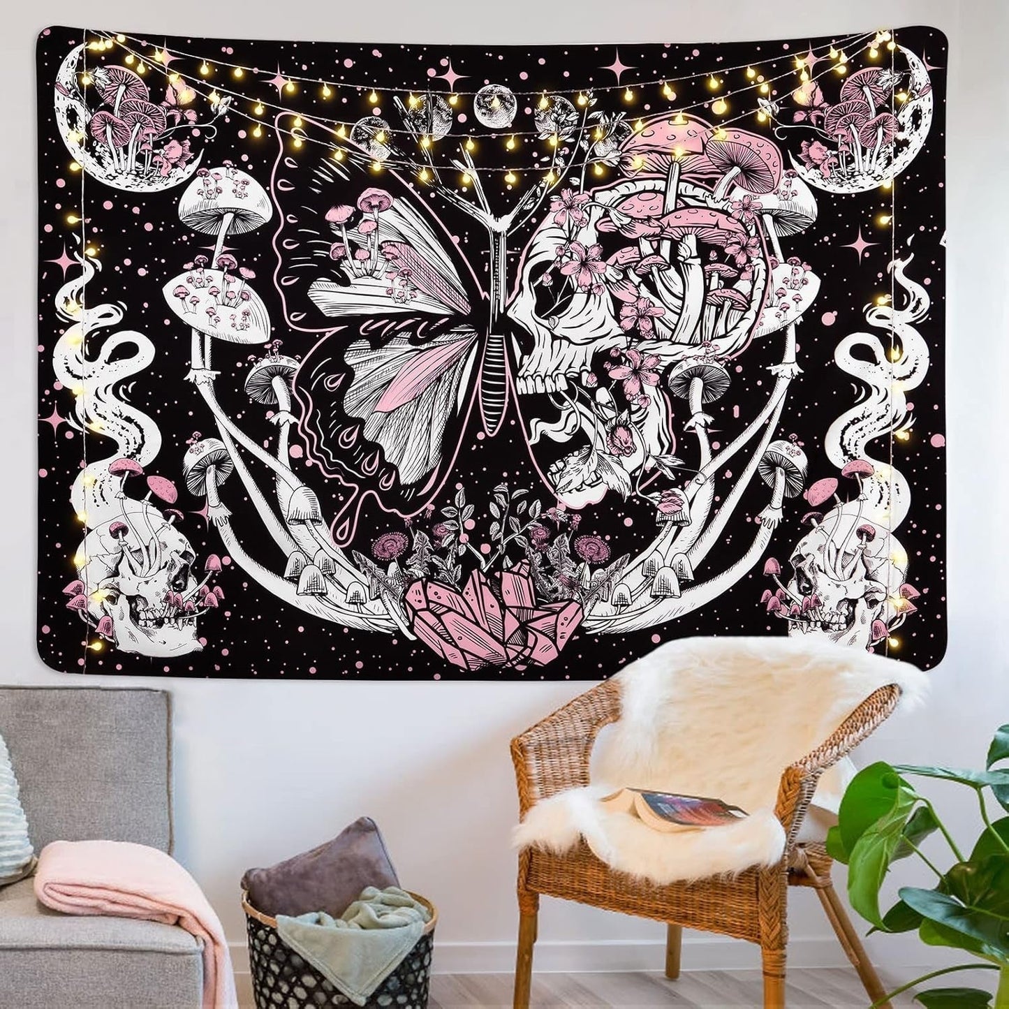 Arazzo yrendenge farfalle scheletri funghi casa stelle luna Casa - Accessori e Decorazioni Naty Shop
