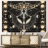 Arazzo yrendenge falena nero sole luna naturale Casa - Accessori e Decorazioni Naty Shop