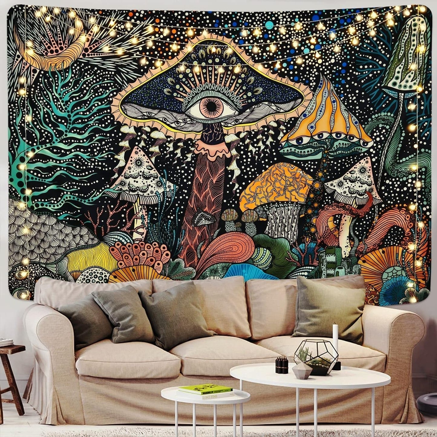 Arazzo yrendenge occhi a forma di fungo telo da parete creature marine Casa - Accessori e Decorazioni Naty Shop