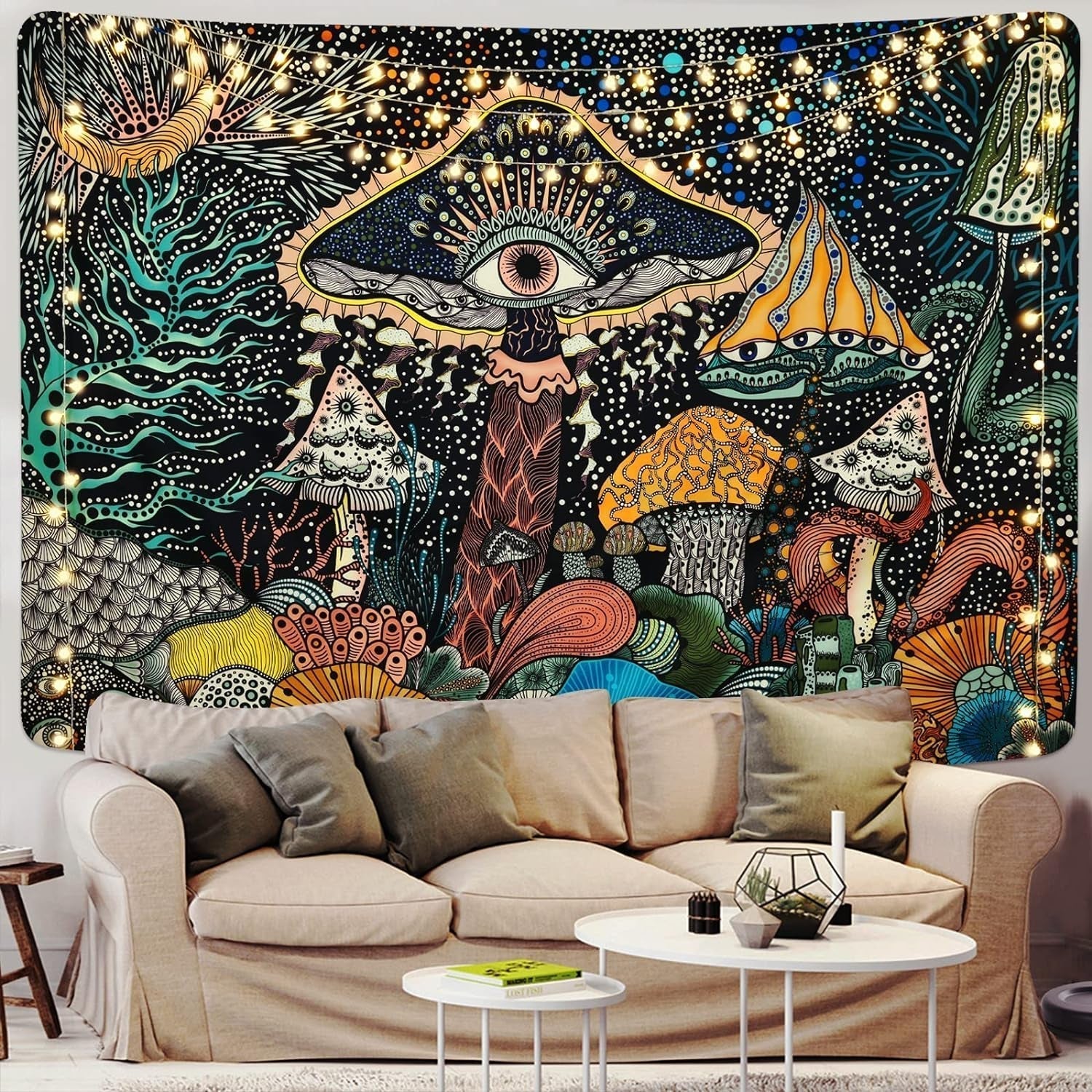 Arazzo yrendenge occhi a forma di fungo telo da parete creature marine Casa - Accessori e Decorazioni Naty Shop