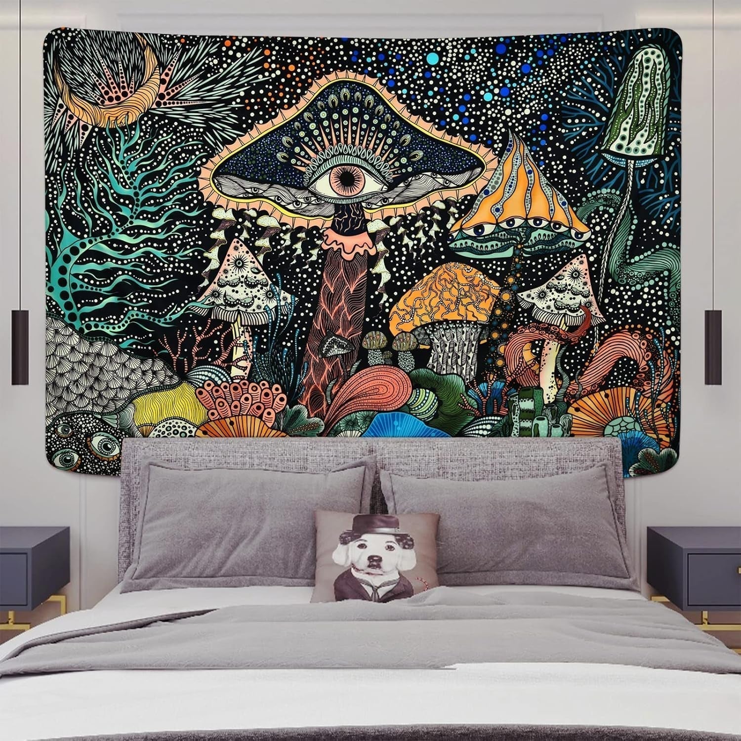 Arazzo yrendenge occhi a forma di fungo telo da parete creature marine Casa - Accessori e Decorazioni Naty Shop