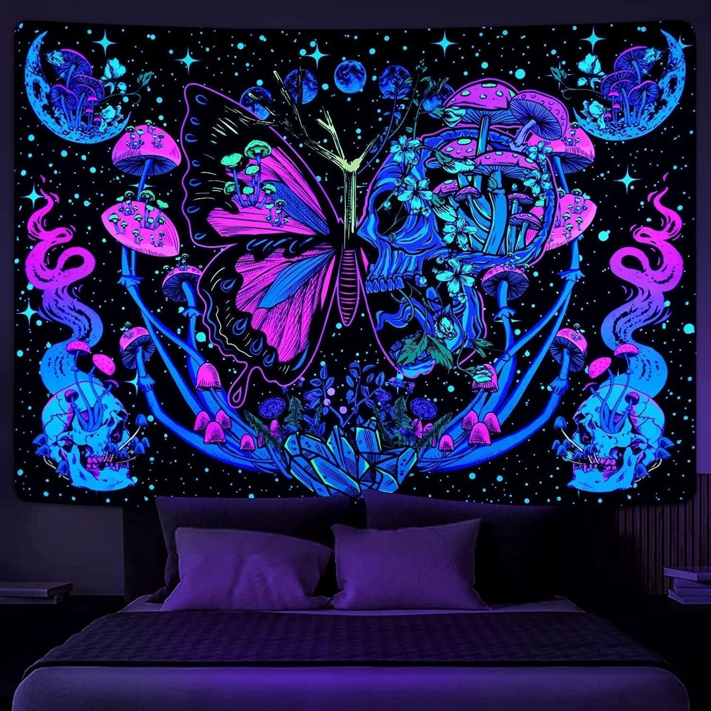 Arazzo yrendenge arazzo farfalle fluorescenti Home - Accessori e Decorazioni Naty Shop Multi 210L X 150B Cm