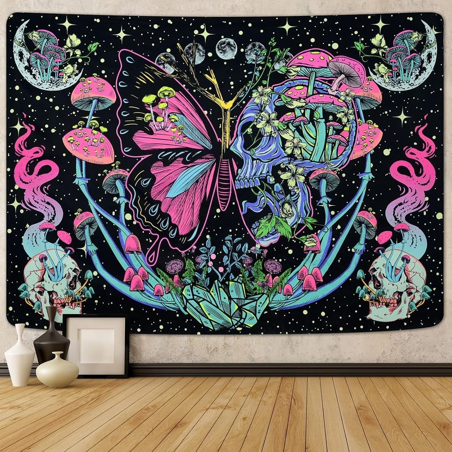 Arazzo Yrendenge arazzo fluorescente farfalle fase Home - Accessori e Decorazioni Naty Shop